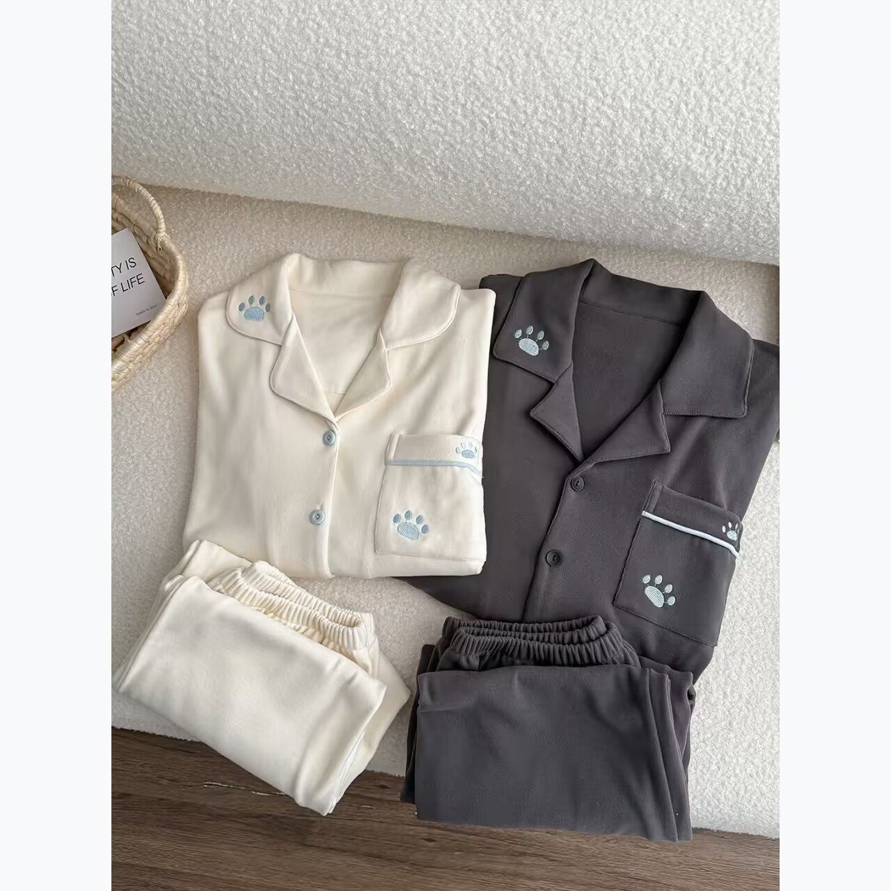 秋冬季简约德绒情侣睡衣女猫爪翻领甜美保暖男家居服套装跨境批发,女士内衣/男士内衣/家居服,睡袍/浴袍,淘宝优惠券,粉丝福利购,淘宝优惠卷