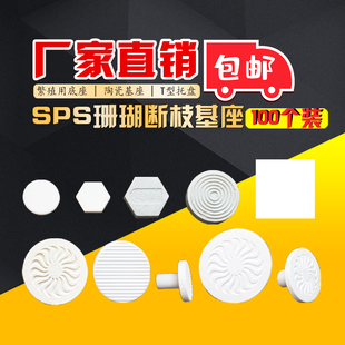 珊瑚纽扣繁殖用底座 sps断枝断肢基座支架陶瓷T型托盘厂家直销