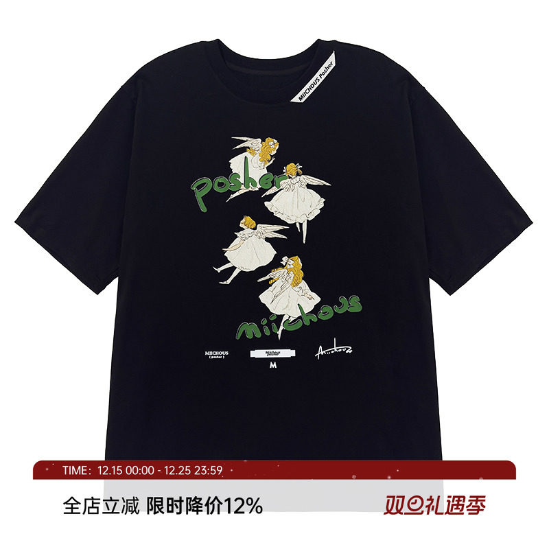 MIICHOUS短袖T恤神话天使印花