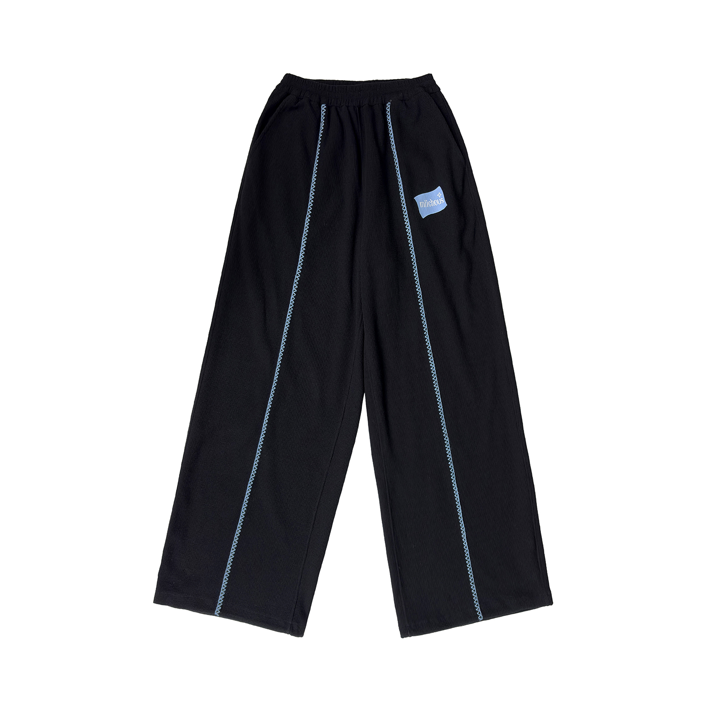 MIICHOUS刺绣花边华夫格休闲裤