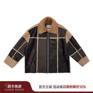 MIICHOUS米丘寺 北欧环保皮草材质拼接皮毛一体夹克外套 斯瓦尔巴