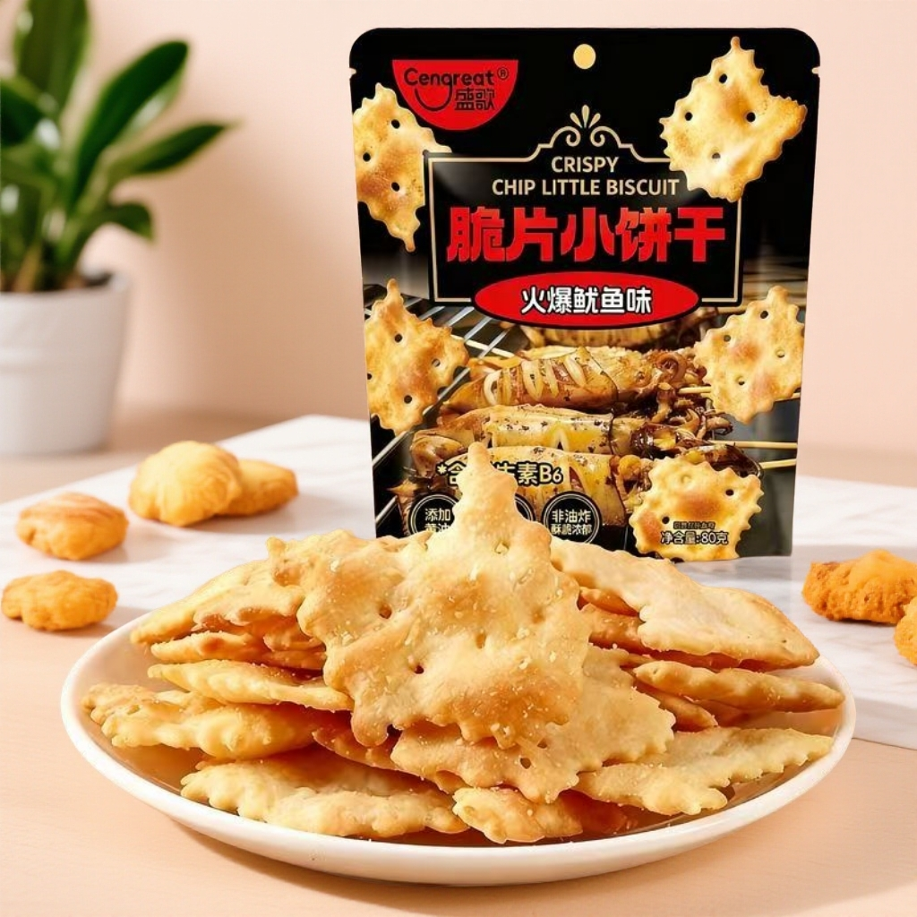 盛歌脆片小饼干袋装80g火爆鱿鱼味黑松露火腿味苏打酥性饼干零食,零食/坚果/特产,酥性饼干,淘宝优惠券,粉丝福利购,淘宝优惠卷