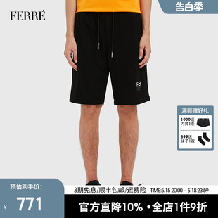 子男薄款 时尚 男士 Ferre费雷男装 新款 潮流刺绣裤 运动休闲短裤 夏季