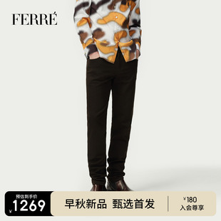 牛仔裤 FERRE费雷经典 轻奢舒适简约时尚 百搭黑色休闲裤 男 2025秋季