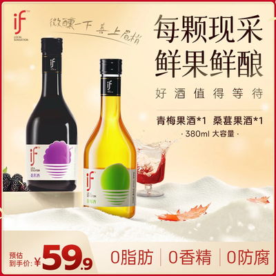if【微醺好物】青梅桑葚酒2瓶装高颜值冷萃微醺鲜榨聚会鲜酿果酒