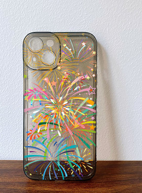 简约烟花iPhone16promax苹果17手机壳15plus适用vivox200S19华为p70软OPPOReno13小米14红米k80一加13荣耀100