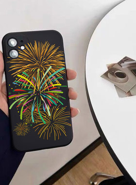 简约烟花iPhone17promax苹果15手机壳16plus适用vivox200S19华为p70软OPPOReno13小米15红米k80三星s24一加11