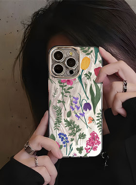 印象插画小众适用iPhone17苹果16Promax华为mate60p70nova13vivox200荣耀90OPPOReno14findx8小米15红米k80女