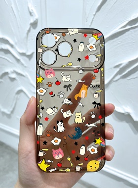 萌系猫咪适用iPhone17promax苹果16手机壳nova15华为p90小米14红米note13荣耀200防摔vivo一加opporeno12原创