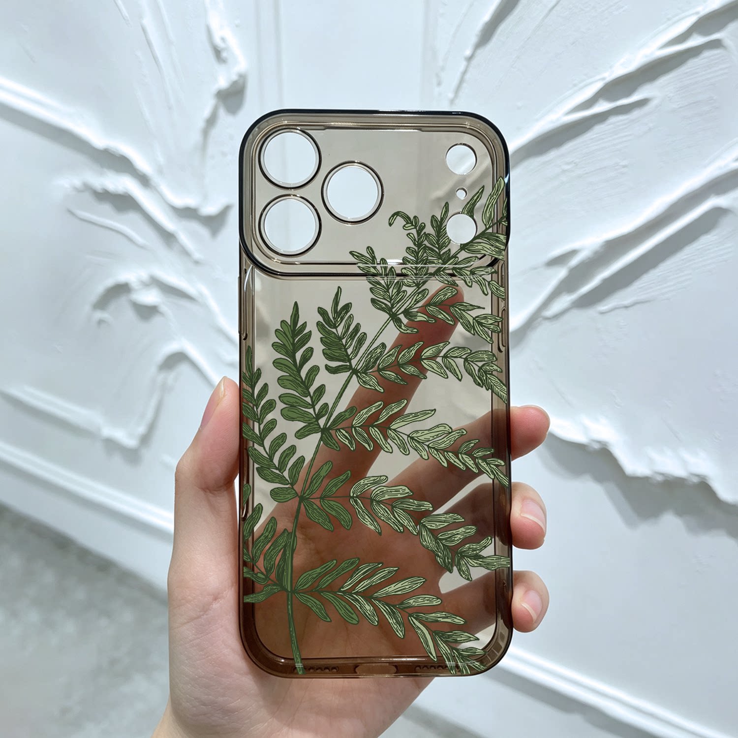 简约减压树叶适用iPhone15苹果17Promax防摔16Pro华为P40软mate60vivox200荣耀90OPPOReno12小米14手机壳1+11