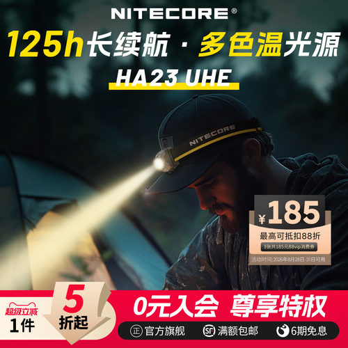 奈特科尔HA23UHE头灯长续航AAA