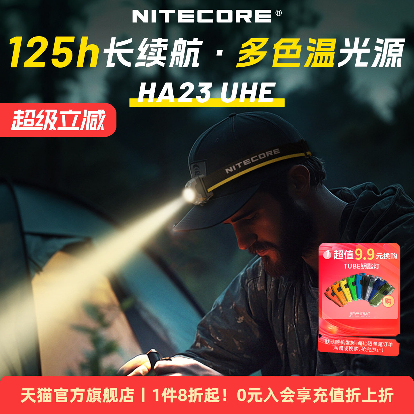 NITECORE奈特科尔HA23户外登山头灯头戴…