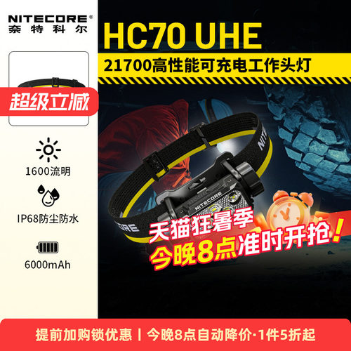 奈特科尔HC70UHE头灯可充电照明