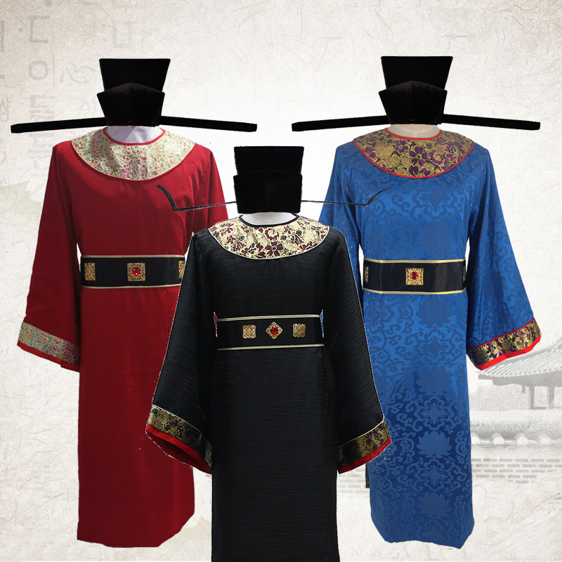 宋朝古装男汉服皇帝大臣官服包拯包公宋江高俅官员儿童文官演出服