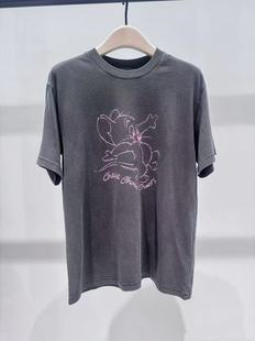正品印花T恤2025秋新品猫和老鼠联名系列斑驳洗褪短袖MBE3TEE026