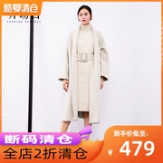 Bán áo chống mùa cho phụ nữ bán áo khoác cashmere hai mặt cho nữ mùa thu và áo len mùa đông trong phần dài của áo gió đại học - Áo len lót đôi