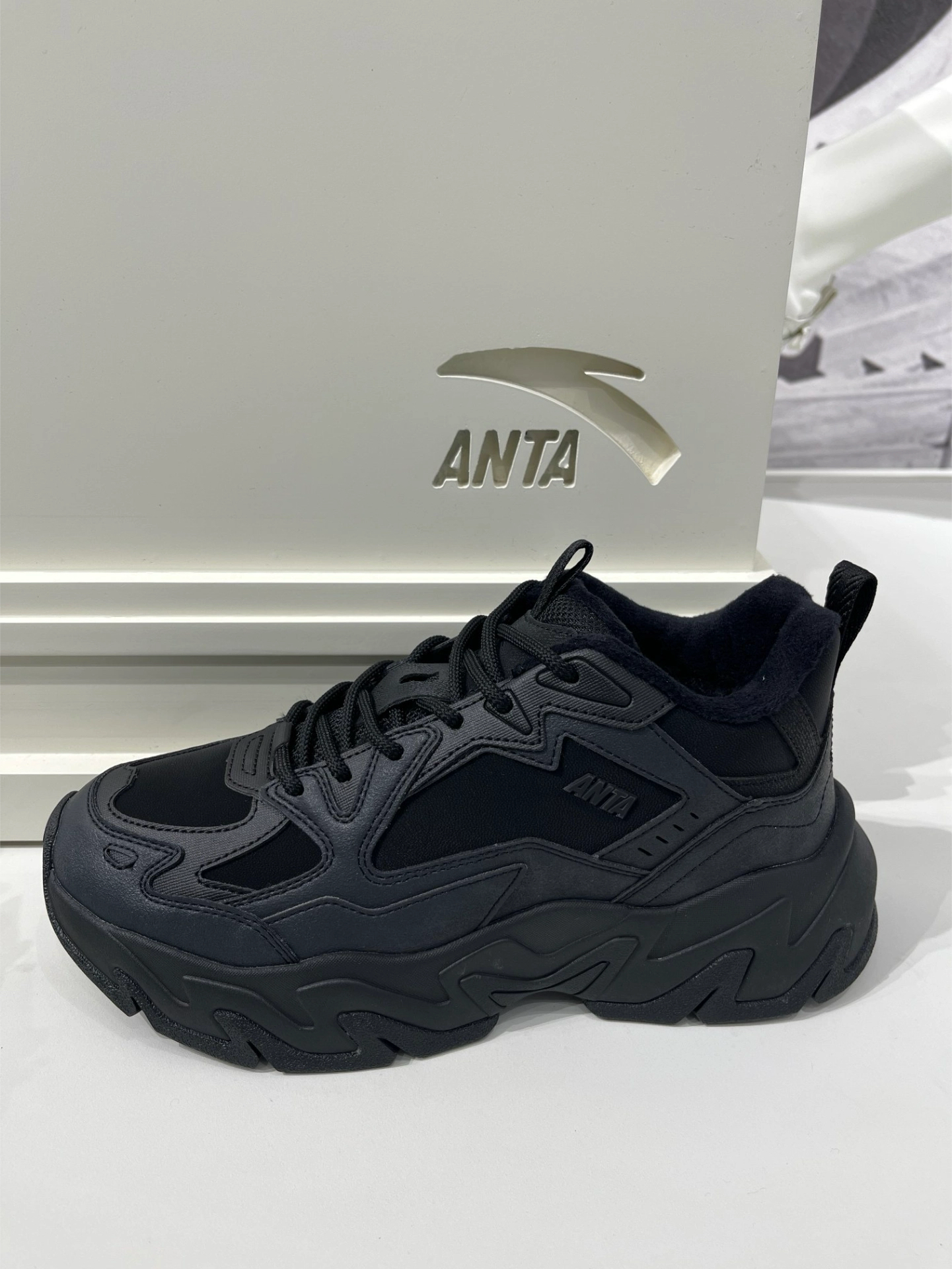 磐石丨潮流撞色复古冬季加毛棉鞋男舒适软底老爹鞋运动112548952