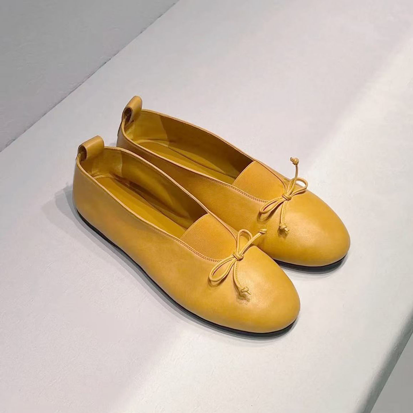 miu芭蕾舞鞋蝴蝶结内增高女单鞋