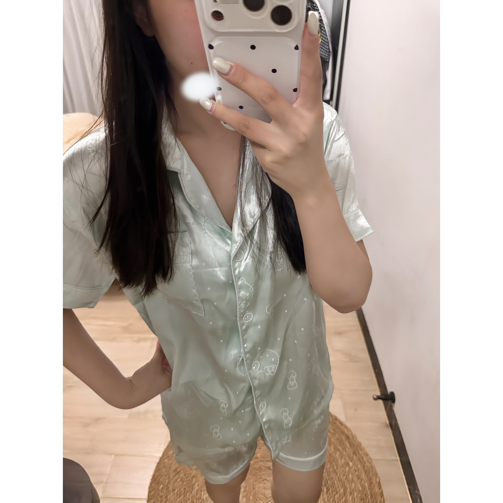冰丝绸夏季睡衣女款小个子家居服图片