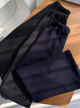 秋冬王炸！澳毛混纺 经典一片式gala神裤 加绒羊毛裤直筒休闲裤女