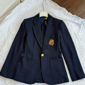 字母刺绣显瘦长袖 常年断货王 针织西装 英伦学院风修身 外套女 经典