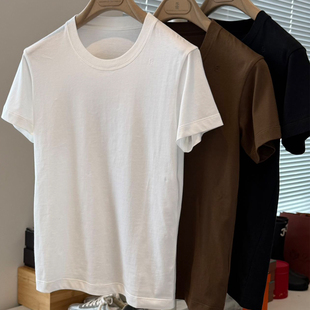 女士圆领正肩T恤短袖 推荐 基础款 100支埃及长绒棉 上衣 老客苾入