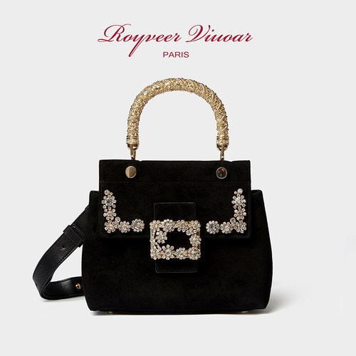 rv轻奢水钻名媛天鹅绒晚装手提包