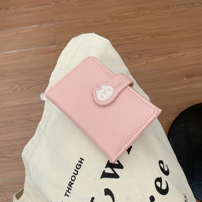 钱包卡包一体女日韩版小清新学生短款钱夹软面薄款多卡位小巧可爱
