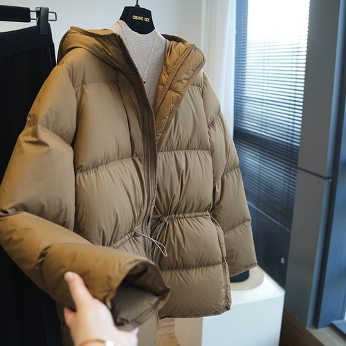 中款连帽羽绒服95白鸭绒