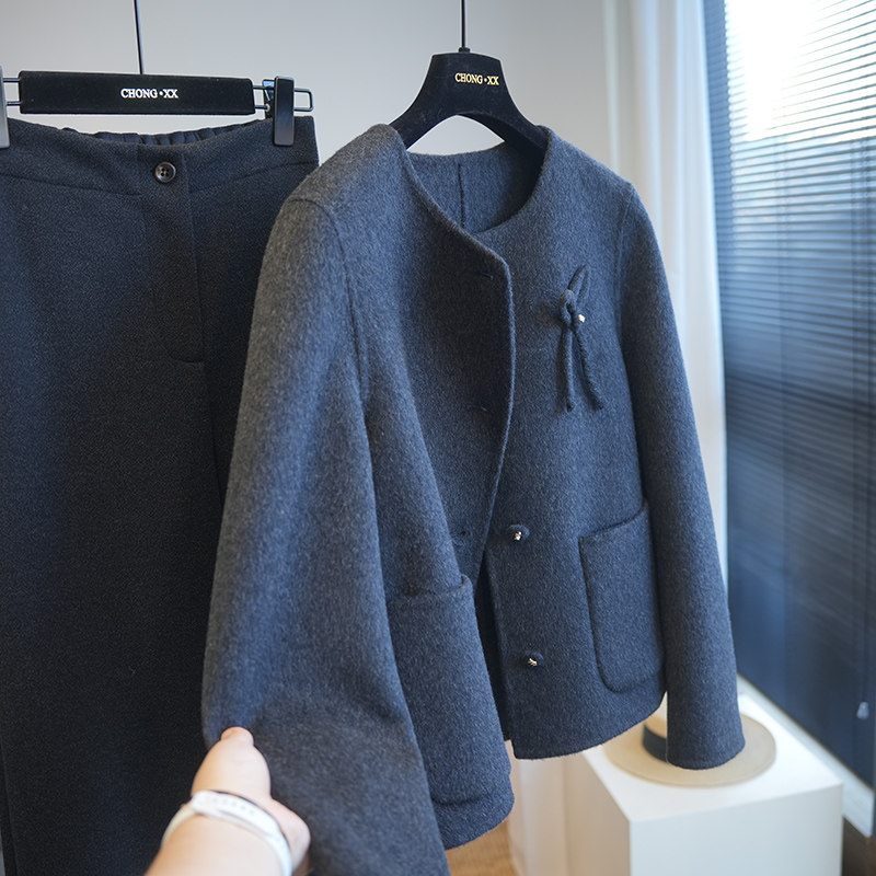 质感轻奢！小香风羊绒羊毛圆领双面呢短款大衣女小个子外套冬A88K,女装/女士精品,毛呢外套,淘宝优惠券,粉丝福利购,淘宝优惠卷