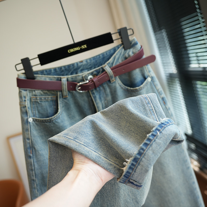 虫小小  配腰带~休闲高腰水洗锥形小直筒牛仔裤女哈伦裤春季986G,女装/女士精品,牛仔裤,淘宝优惠券,粉丝福利购,淘宝优惠卷