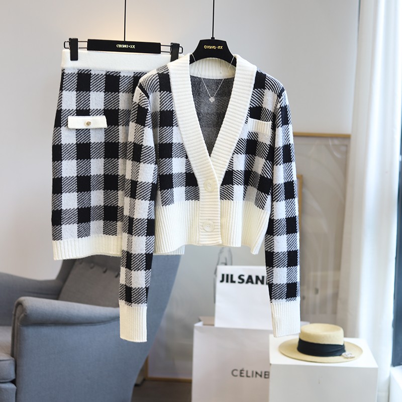 格纹套装虫小小羊毛秋季