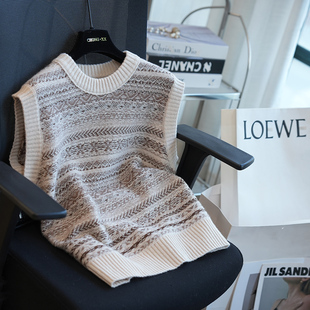 虫小小 A87G 复古费尔岛提花羊毛针织马甲女叠穿背心上衣秋冬新款