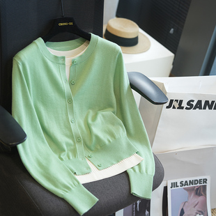 女薄毛衣外穿春新款 虫小小 针织开衫 圆领羊毛长袖 A109H 可机洗经典