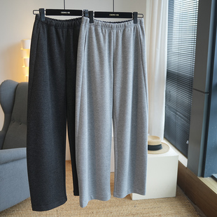 虫小小 加绒加厚松紧高腰显瘦宽松阔腿镰刀休闲卫裤女长裤冬A95M