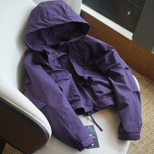 95%白鹅绒!户外可脱卸连帽夹克羽绒服女短款保暖外套冲锋衣冬A61T