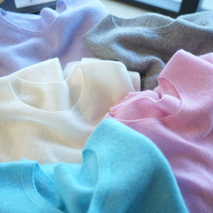 针织衫 白厂丝羊绒无缝一体长袖 女毛衣秋A50G 康宝莱丝羊绒 虫小小