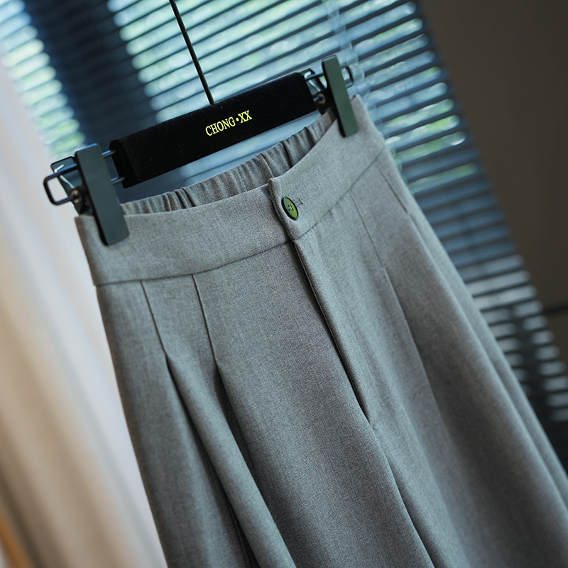 虫小小垂坠直筒阔腿西装裤