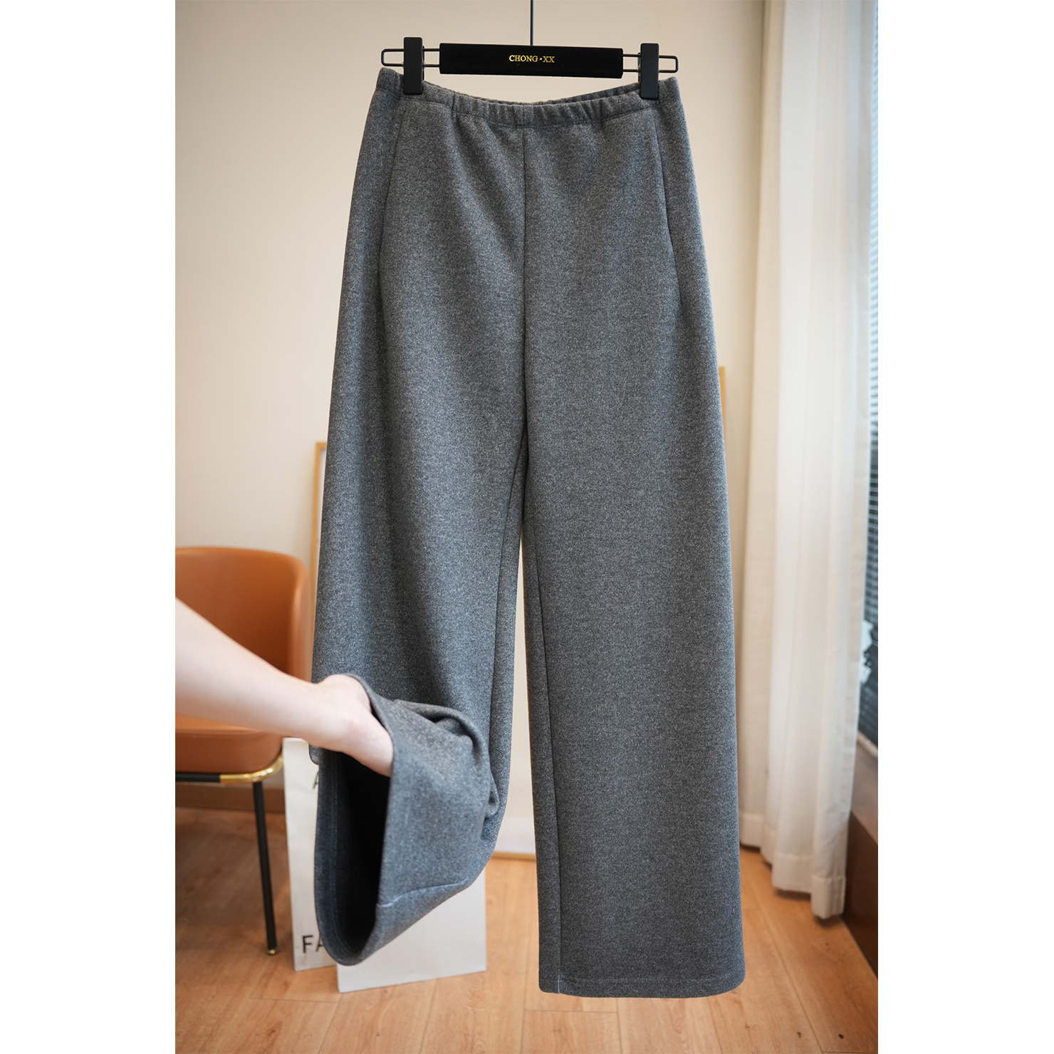 虫小小通勤简约直筒阔腿休闲裤