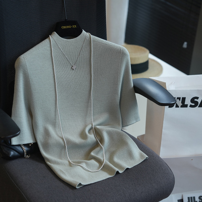 虫小小100绵羊毛五分袖针织衫