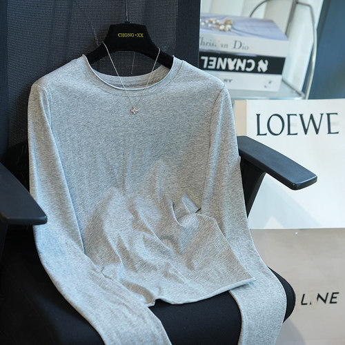 虫小小卷边麻感长袖T恤打底衫