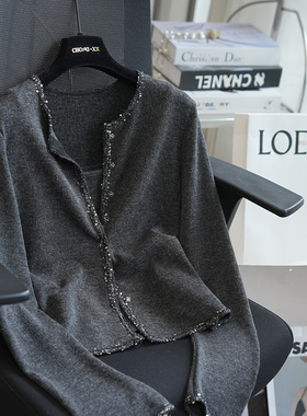 法式小香风针织吊带背心+短款开衫外套上衣女套装春季新款A105F