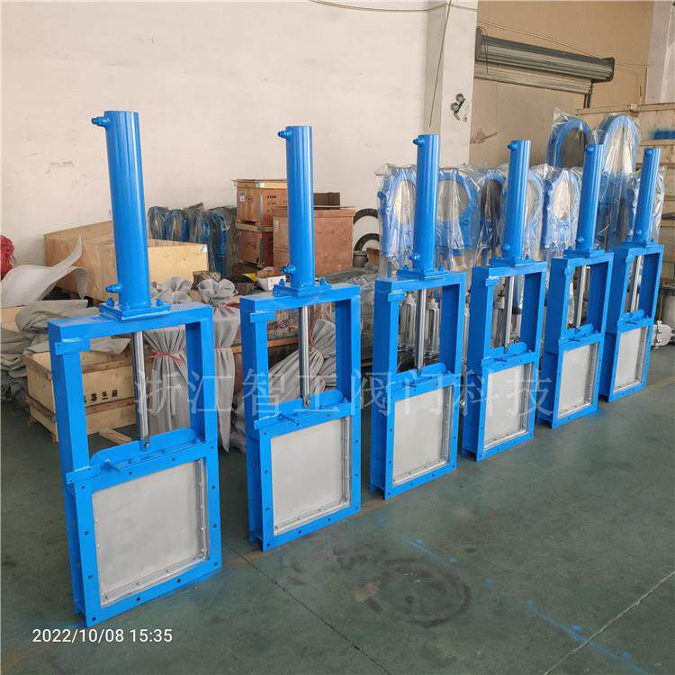 浙江液动方形插板阀软密封闸板阀液压插板阀图片