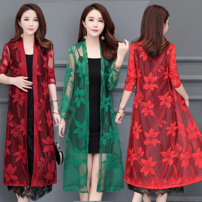 Lace Sunscreen Cardigan Mid length version Ultra-thin models Hollow Jacobs jacket Shawl coat Largein the Women's clothing/Boutique , Lace shirt/Chiffon shirt  category - from Buy2taobao.com to provide professional Taobao agent buy service