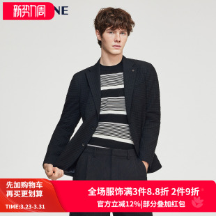 VSKONNE威斯康尼男休闲小西装 男春意大利进口面料泡泡纱西服外套