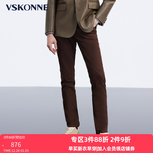 男 棉中腰微弹复古咖老钱风休闲裤 VSKONNE威斯康尼男牛仔裤 秋新品