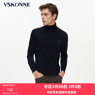 VSKONNE威斯康尼羊毛衫男中青年高龄内搭修身保暖100%羊毛衫男