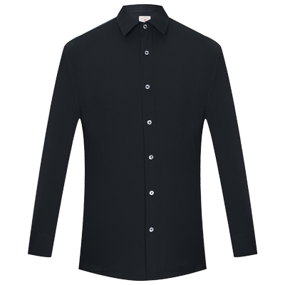 VSKONNE威斯康尼长袖衬衫男春商场同款衬衫面料时尚黑色衬衣男