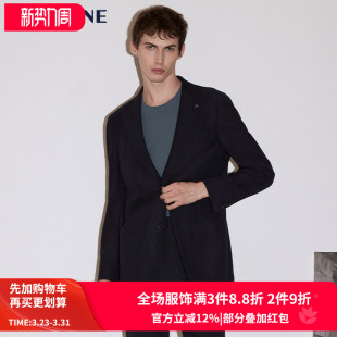 VSKONNE威斯康尼男休闲小西服藏青含羊毛肌理薄休闲通勤西装 外套