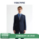 VSKONNE威斯康尼男西装 男意大利VBC藏青色暗格纹100%羊毛西服